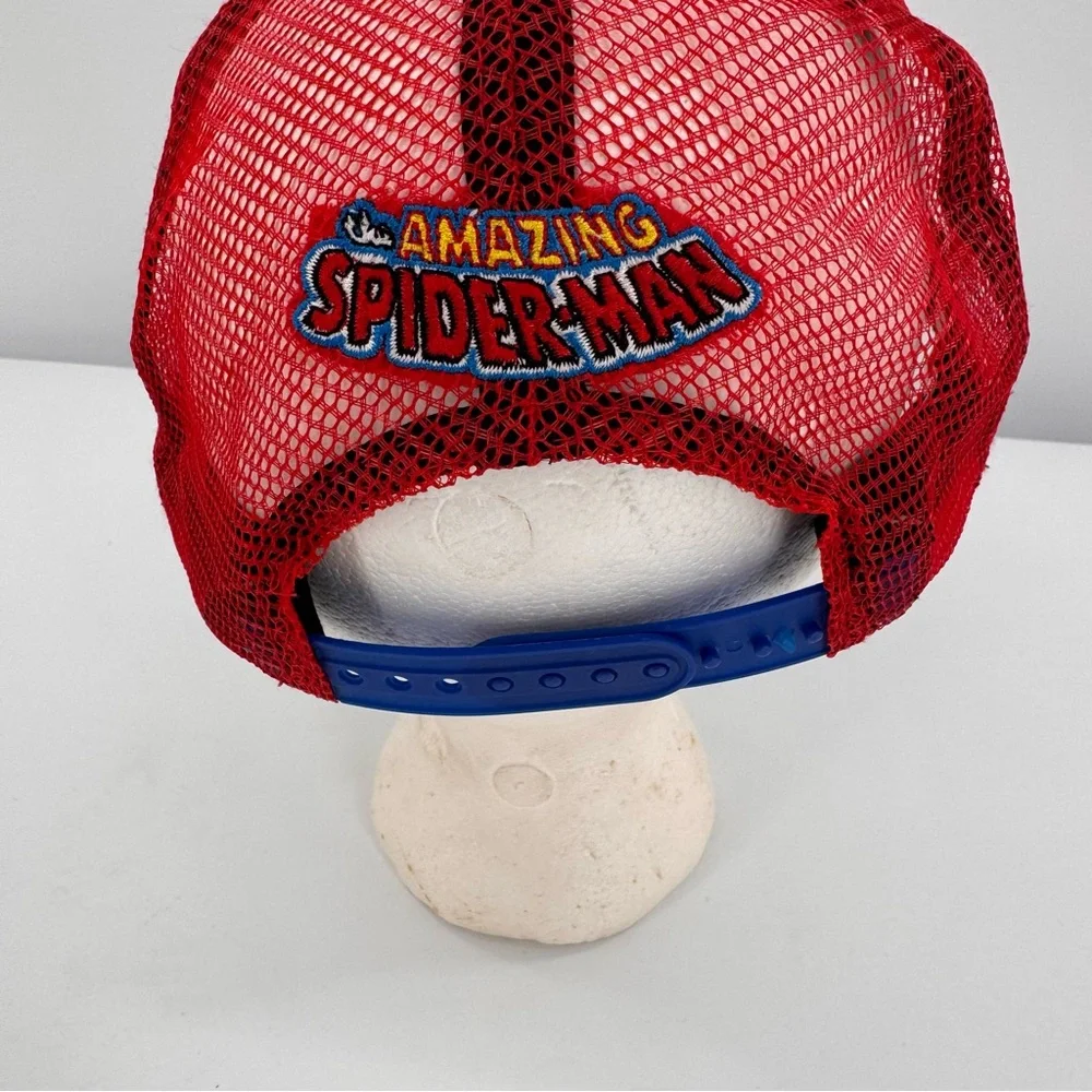 Marvel‎ Amazing Spiderman Mesh Baseball Snap Back Hat Cap Blue White
